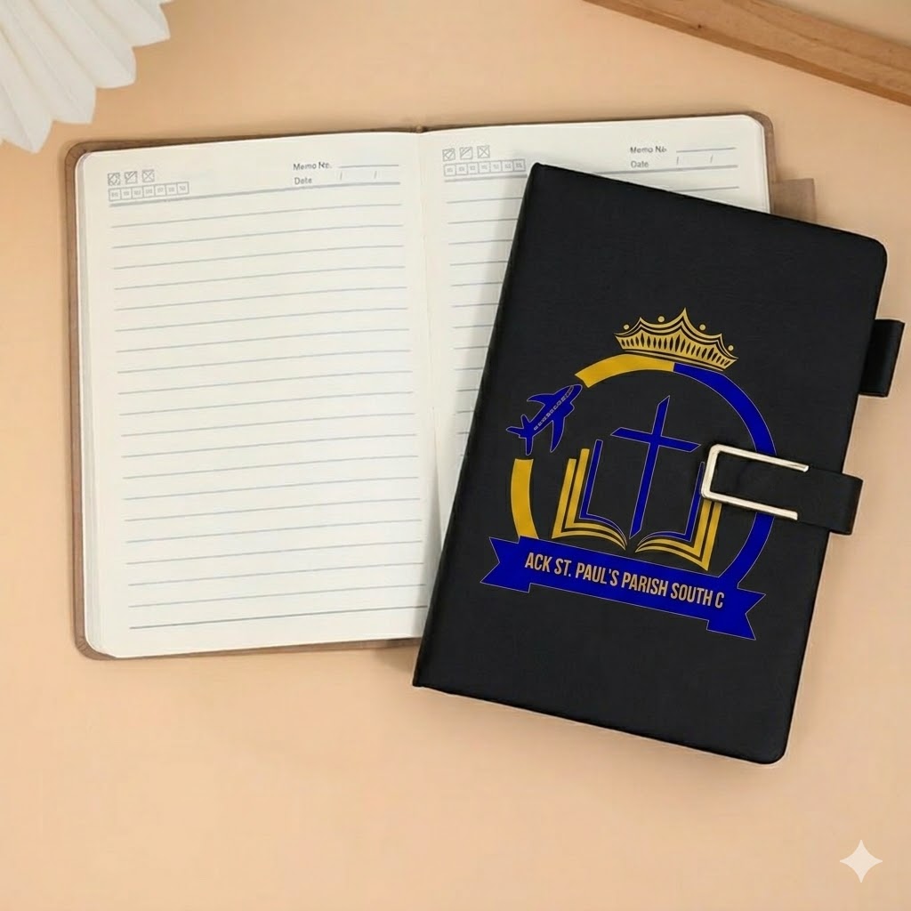 Premium A5 Black Leather Journal Notebook